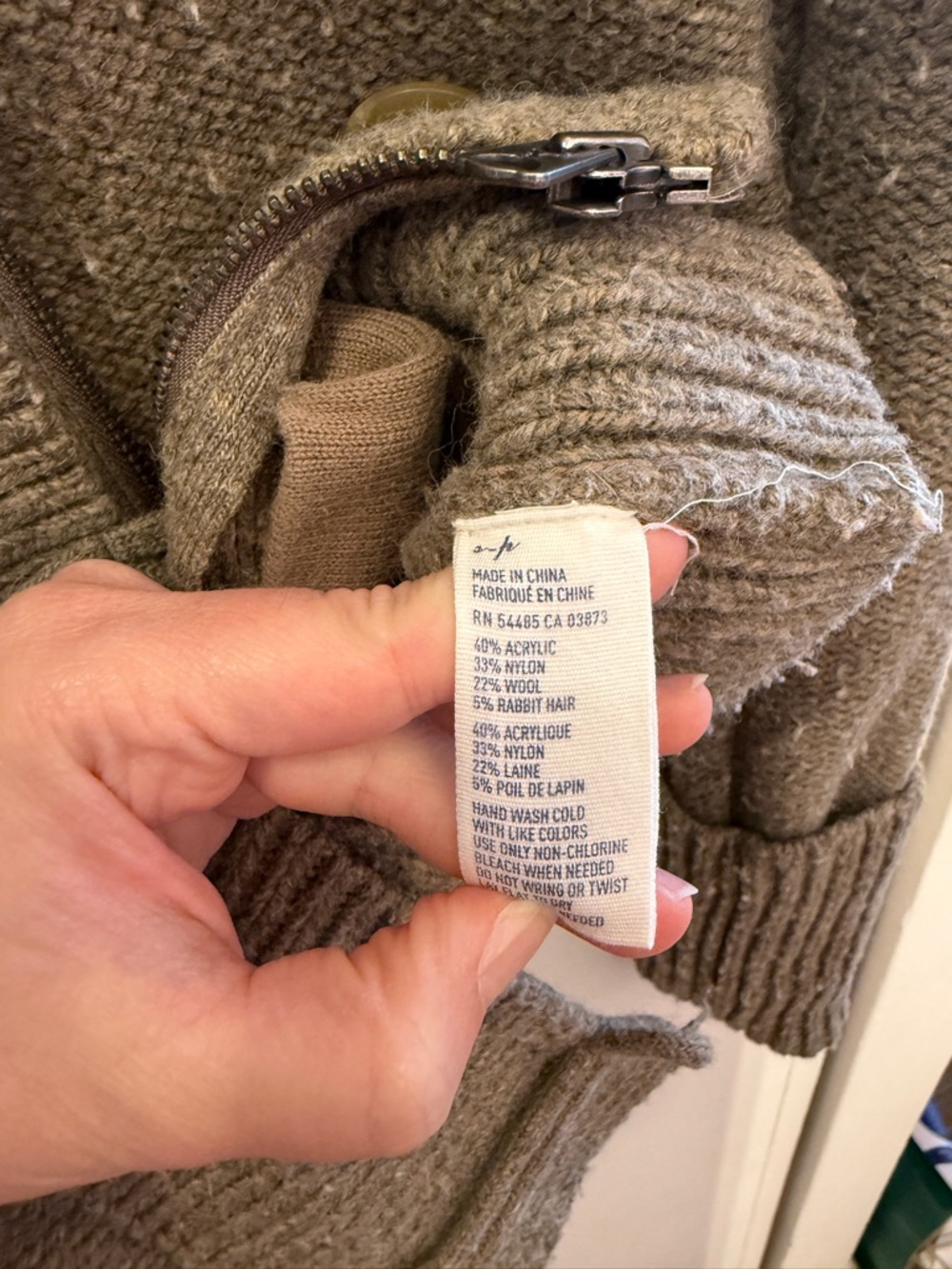 American Eagle Women Chunky Brown Cardigan Double-Breasted Toggle Button Size XS - Picture 3 of 5